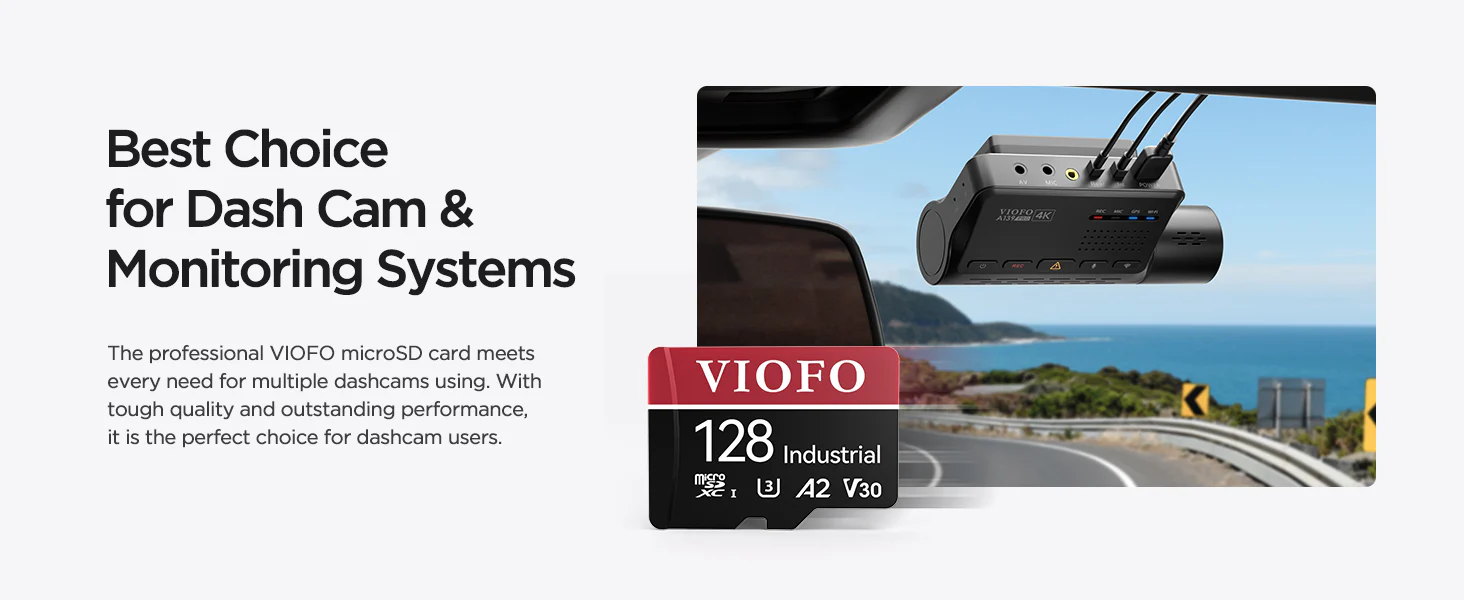 VIOFO 128GB Industrial Grade microSD Card, U3 A2 V30 High Speed Memory Card with Adapter, Support Ultra HD 4K Video Recording - Imagen 7