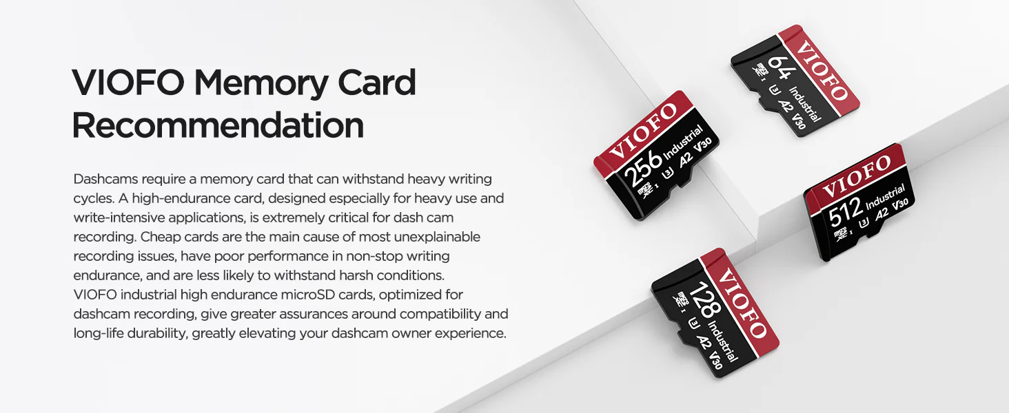 VIOFO 128GB Industrial Grade microSD Card, U3 A2 V30 High Speed Memory Card with Adapter, Support Ultra HD 4K Video Recording - Imagen 3