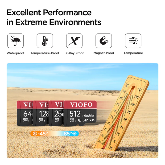 VIOFO 128GB Industrial Grade microSD Card, U3 A2 V30 High Speed Memory Card with Adapter, Support Ultra HD 4K Video Recording - Imagen 14