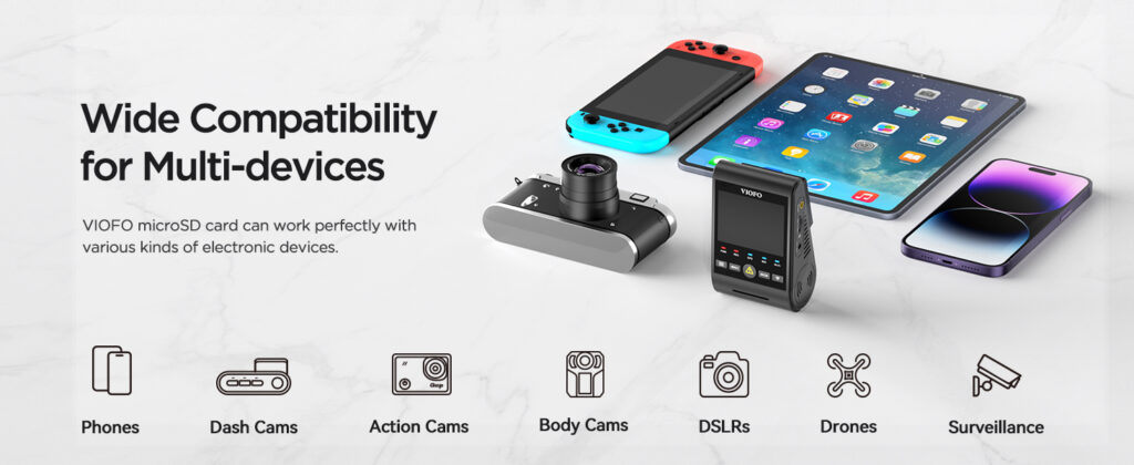 Compatibilidad de Micro SD Viofo con múltiples dispositivos
