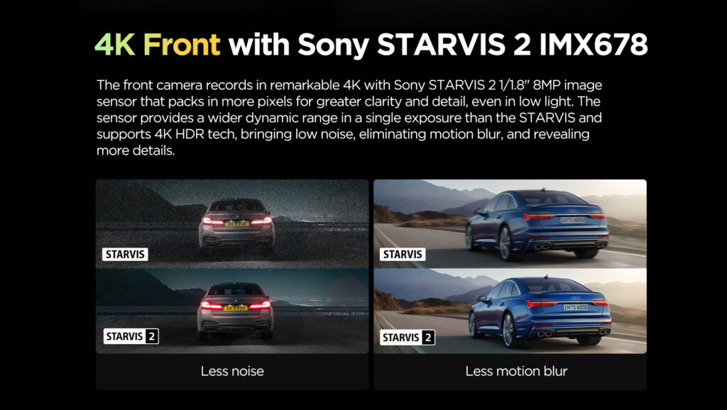 Cámara frontal 4K Sony STARVIS 2 IMX678 Viofo A229 Pro