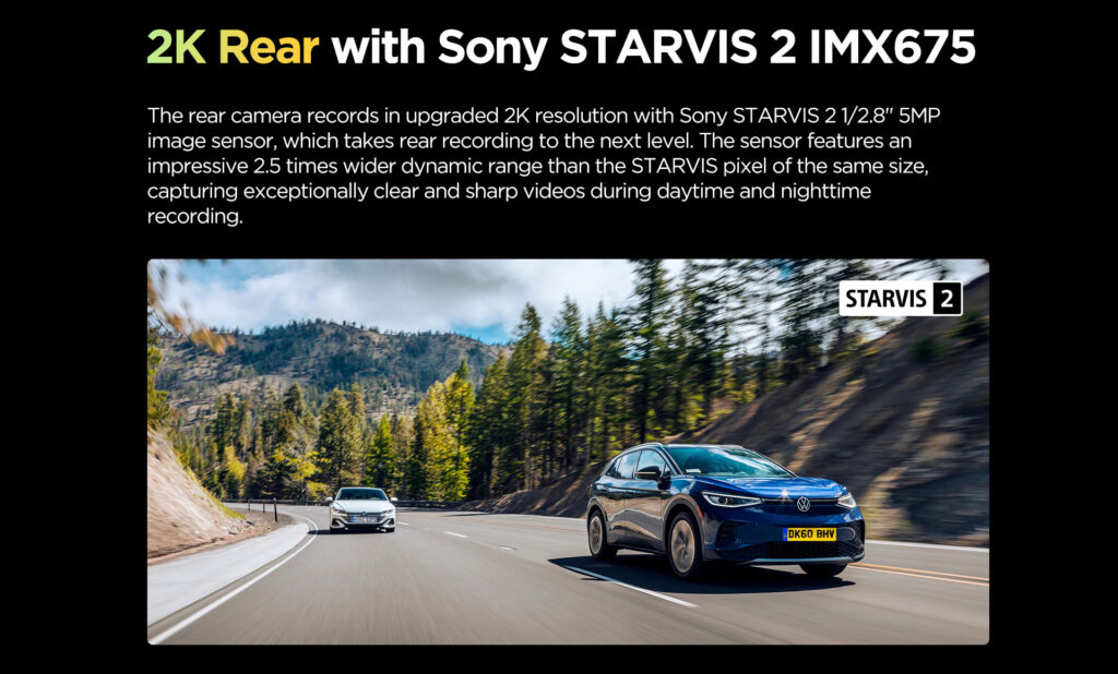 Cámara trasera 2K Sony STARVIS 2 IMX675 Viofo A229 Pro