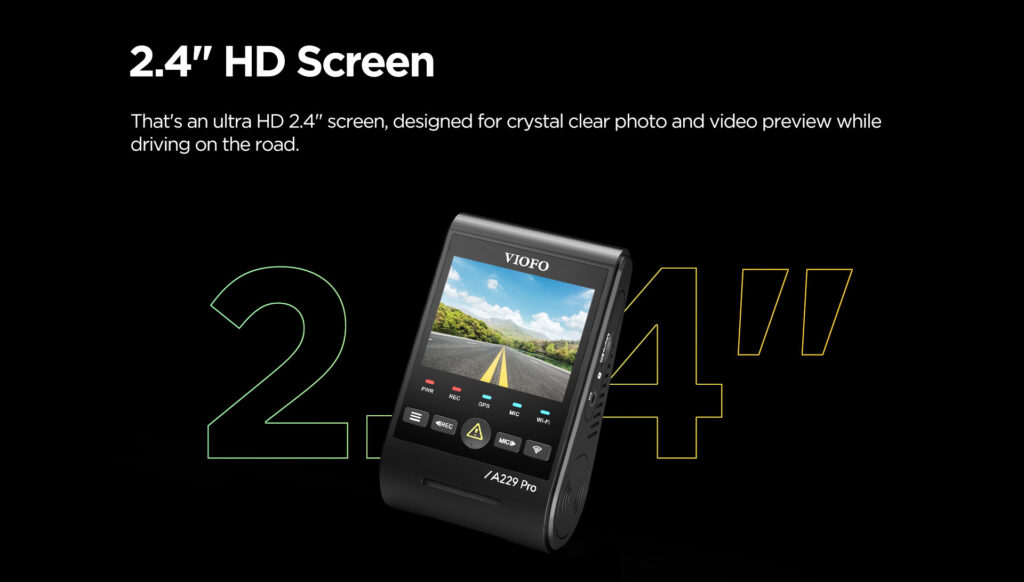 Pantalla HD de 2,4 pulgadas Viofo A229 Pro