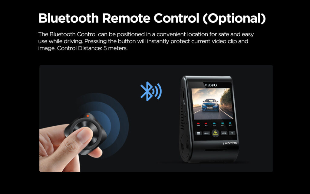 Control remoto Bluetooth opcional Viofo A229 Pro