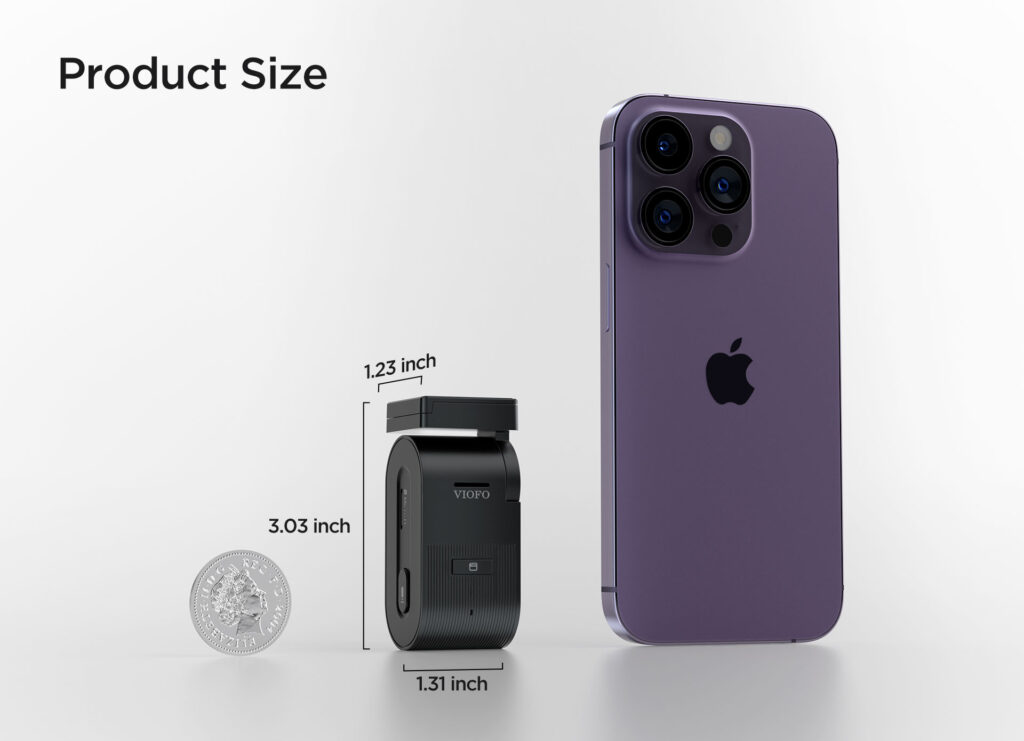 Viofo VS1 dimensiones y tamaño compacto