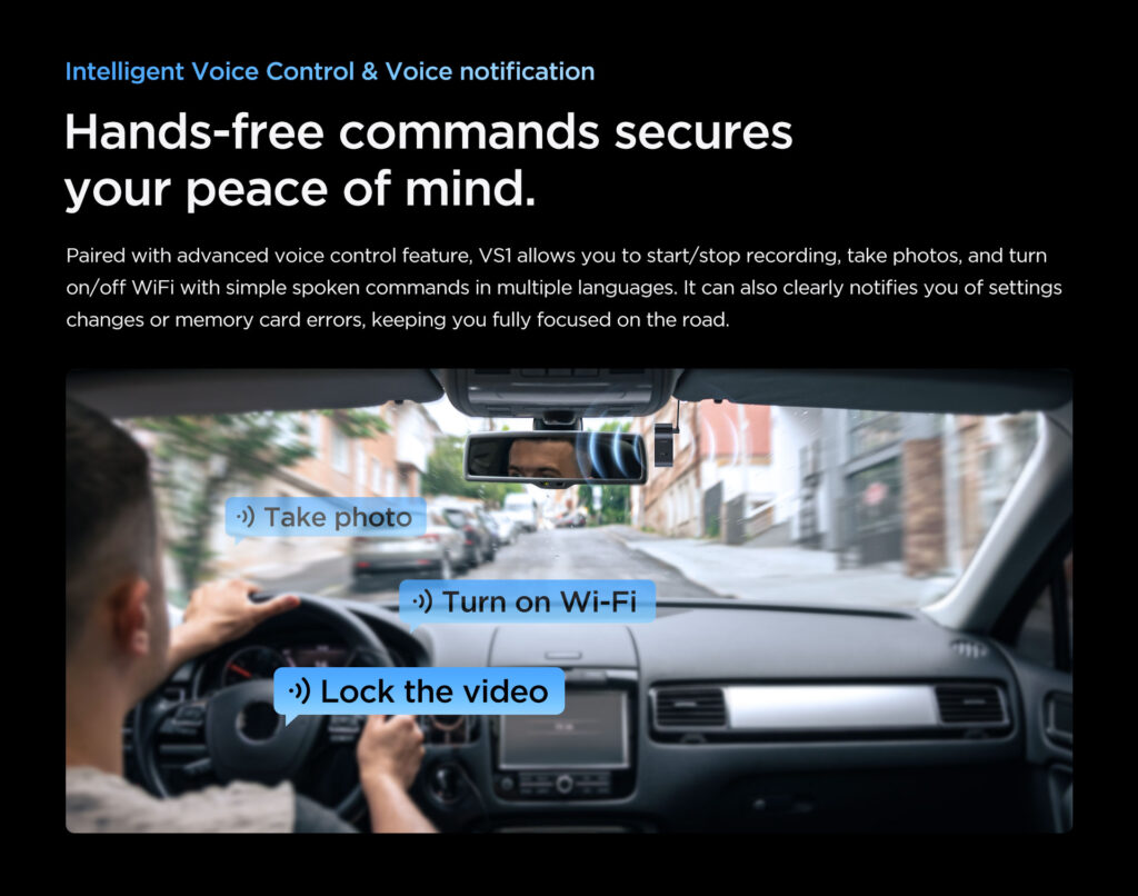 Viofo VS1 control por voz manos libres