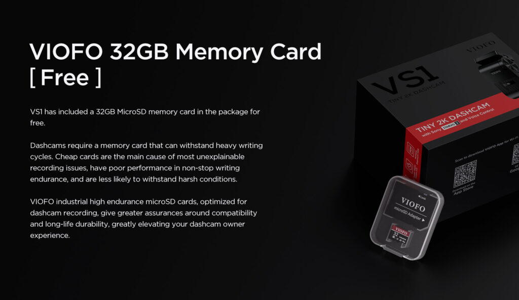 Viofo VS1 con tarjeta microSD Viofo de 32 GB
